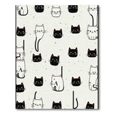 Cute Black White Cartoon Cats Area Rug