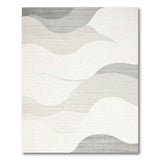 Layered Grey Wave Abstract Area Rug