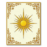 Floral Vintage Ornate Golden Sunburst Area Rug
