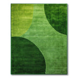 Geometric Modern Vibrant Green Overlapping Circles Area Rug