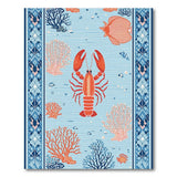 Lobster Coral Reef Coastal Area Rug