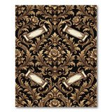 Black Gold Baroque Ornamental Area Rug