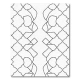 Intricate Black White Geometric Trellis Rug