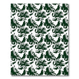 Emerald Green Swirling Floral Area Rug
