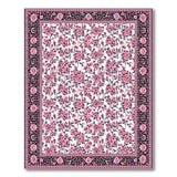 ODIKA Pink Floral Washable Rug - Vintage Traditional Low Pile Non-Slip Area Rug