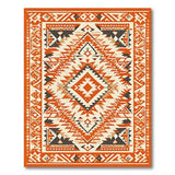 Bold Orange Southwestern Geometric Orange Area Rug