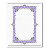 Purple Ornate Floral Border Area Rug