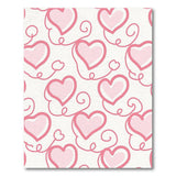 Whimsical Pink Curly Hearts Area Rug