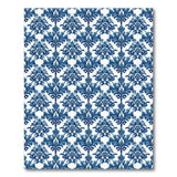 Navy Blue Floral Damask Area Rug