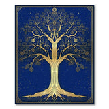 Golden Tree of Life Midnight Blue Area Rug