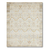 Beige and Neutral Ivory Geometric Trellis Area Rug