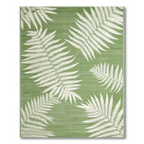 Green Fern Leaf Coastal Area Rug