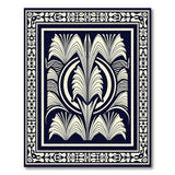Navy Art Deco Geometric Area Rug