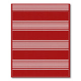 Bold Red White Horizontal Stripe Area Rug