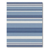Navy Blue White Horizontal Striped Area Rug