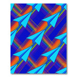 Vibrant Blue Airplane Multi-Color Area Rug