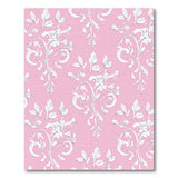 Pink Floral Vintage Area Rug with White Motifs