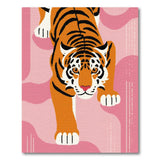 Prowling Tiger on Pink Waves Area Rug