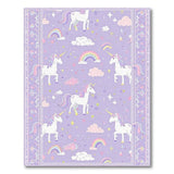 Purple Unicorn Rainbow Kids Area Rug