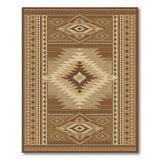 Geometric Brown and Tan Southwestern Geometric Brown Tan Area Rug