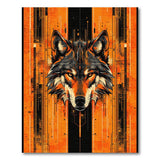 Cyber Wolf Geometric Orange Area Rug