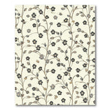 Vintage Black Floral on Beige Area Rug