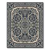Black and White Intricate Black Persian Area Rug