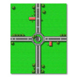 Pixelated Green Meadow Roundabout Area Rug
