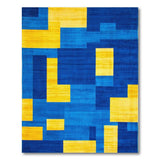 Multi-color and Patterns Bold Blue Yellow Geometric Area Rug