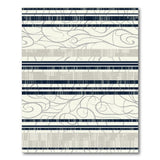 Navy Stripe Swirl Area Rug