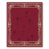 Elegant Wine Glass Silhouettes Red Area Rug