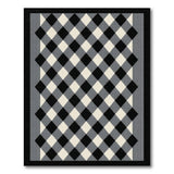 Geometric Modern Black White Checkered Plaid Area Rug