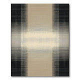 Modern Geometric Black Beige Striped Area Rug