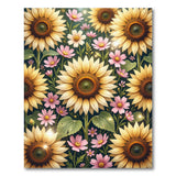 Glowing Sunflowers Pink Cosmos Area Rug