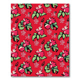 Vibrant Red Hibiscus Floral Area Rug