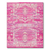 Vibrant Pink Tribal Geometric Area Rug