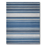 Navy Blue Striped Woven Area Rug