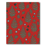 Red Fern Leaf Berry Pod Area Rug