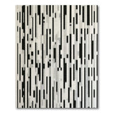 Vertical Black White Stripe Geometric Area Rug