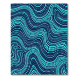 Teal Navy Wavy Abstract Area Rug