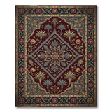 Maroon Persian Medallion Floral Area Rug