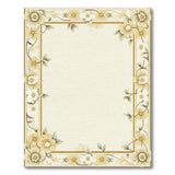 Beige and Neutral Elegant Floral Border Beige Area Rug