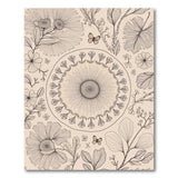 ODIKA Washable Vintage Botanical Line Art Floral Low Pile Area Rug