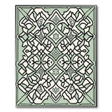 Ornate Teal Persian Geometric Rug