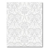 Grey Ornate Floral Damask Area Rug
