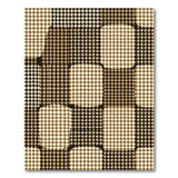 Brown Tan Houndstooth Oval Patchwork Area Rug