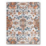 Burnt Orange Floral Vintage Area Rug