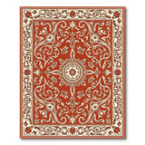 Ornate Red Persian Area Rug with Floral Medallion