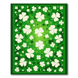 Green Floral Vintage Lucky Shamrock Clover Green Area Rug
