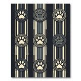Striped Paw Print Medallion Rug